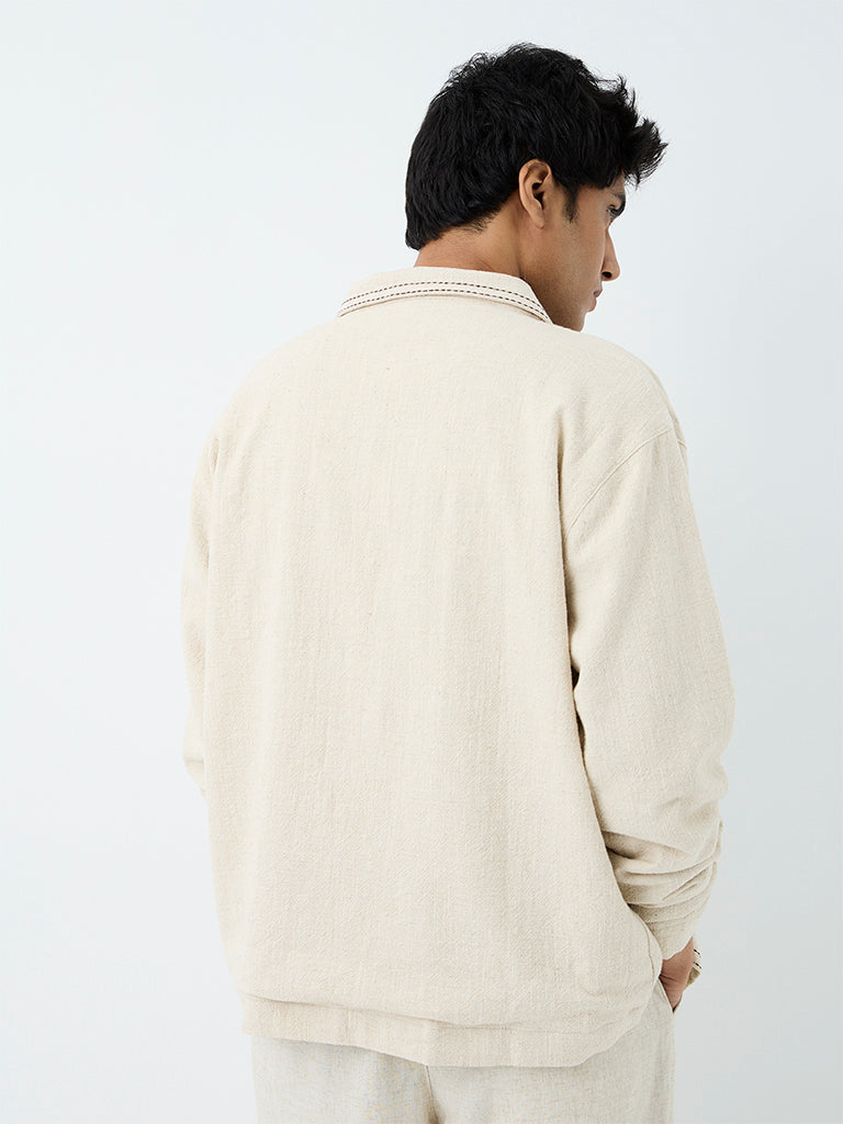 ETA Beige Relaxed-Fit Cotton-Blend Jacket