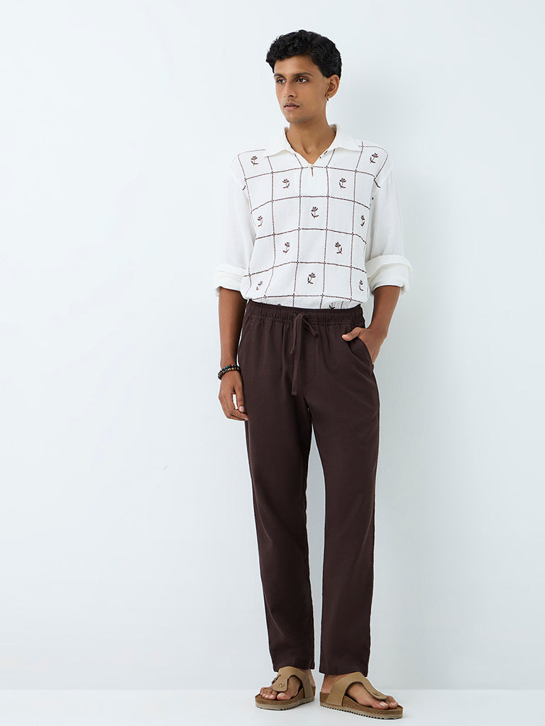 ETA Dark Brown Relaxed-Fit Mid-Rise Chinos