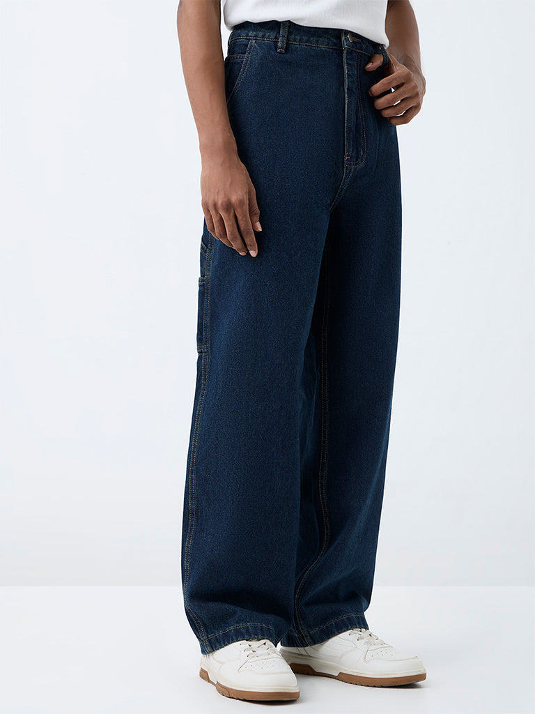 Nuon Dark Indigo Skater-Fit Mid-Rise Carpenter Jeans