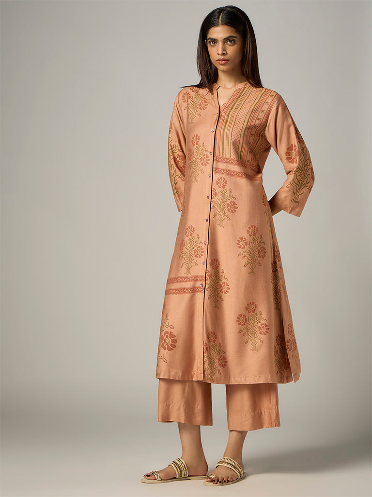 Zuba Peach Cotton-Blend Pants