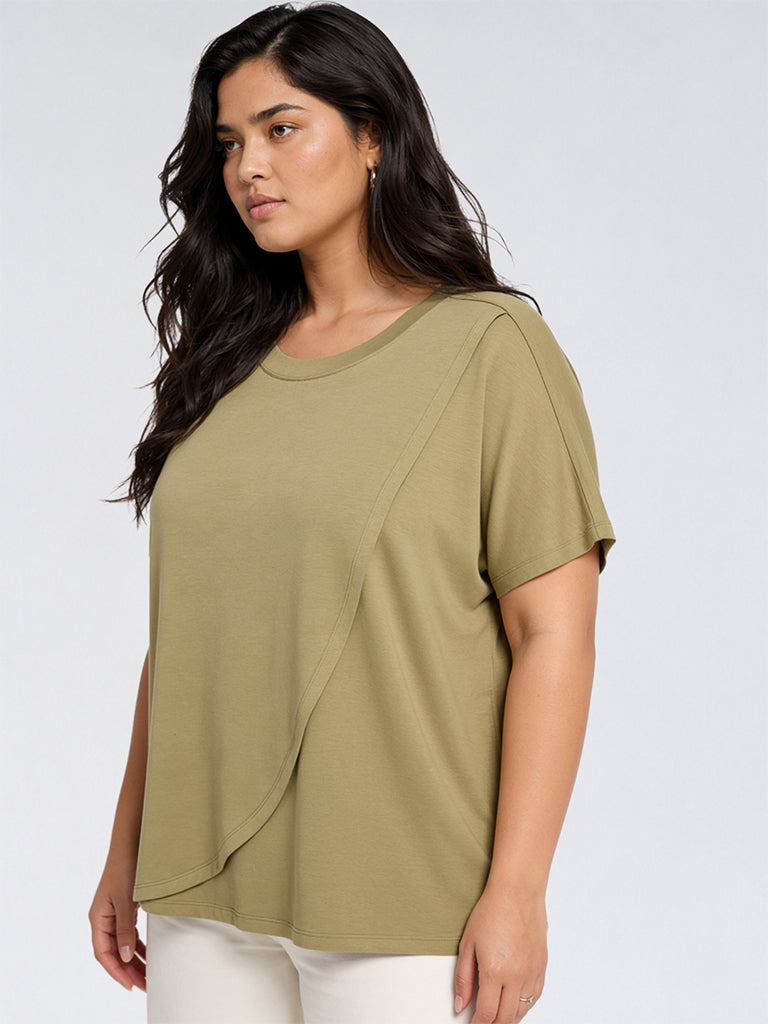 Gia Olive Solid T-Shirt
