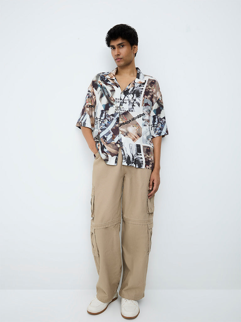 Nuon Multicolour Abstract Printed Relaxed-Fit Shirt