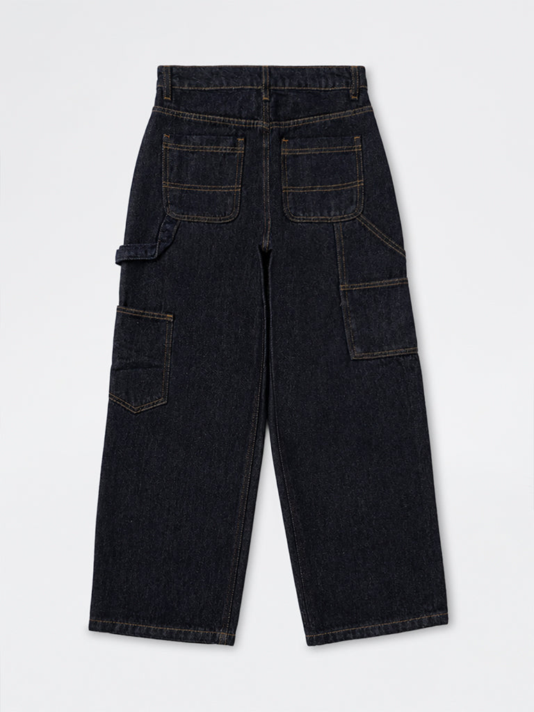 Boys Black Solid Mid-Rise Jeans