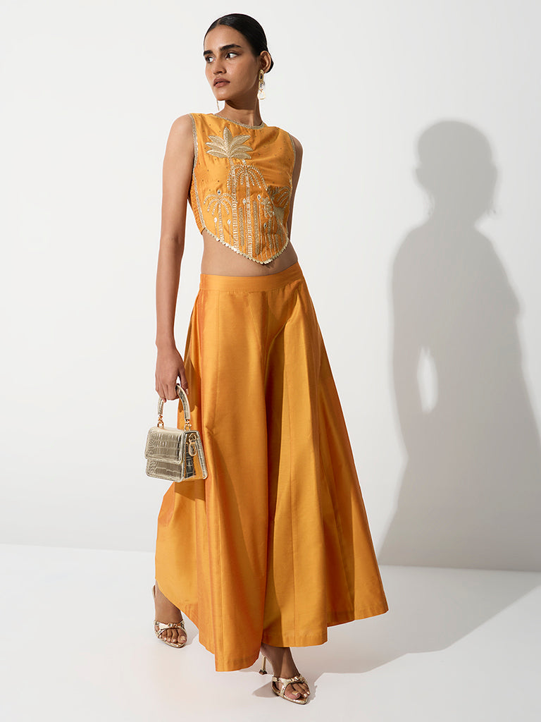Vark Yellow Solid Palazzos