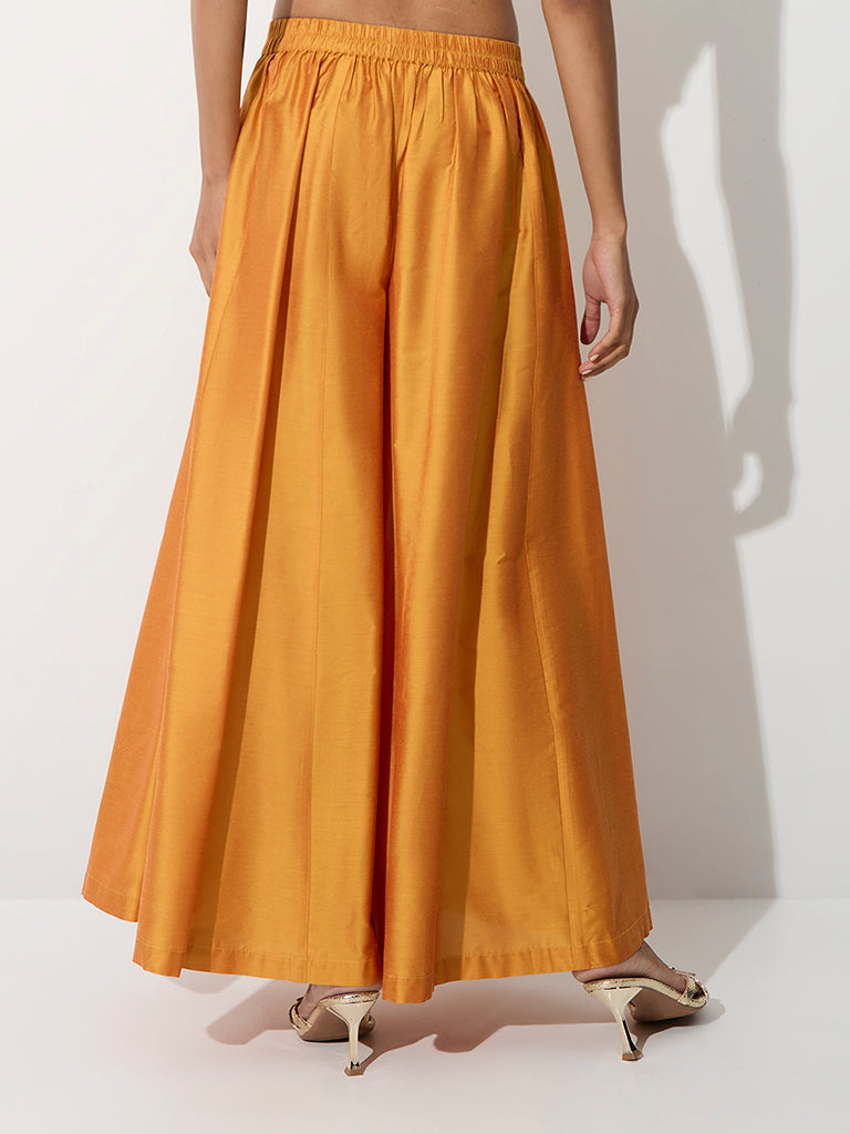 Vark Yellow Solid Palazzos