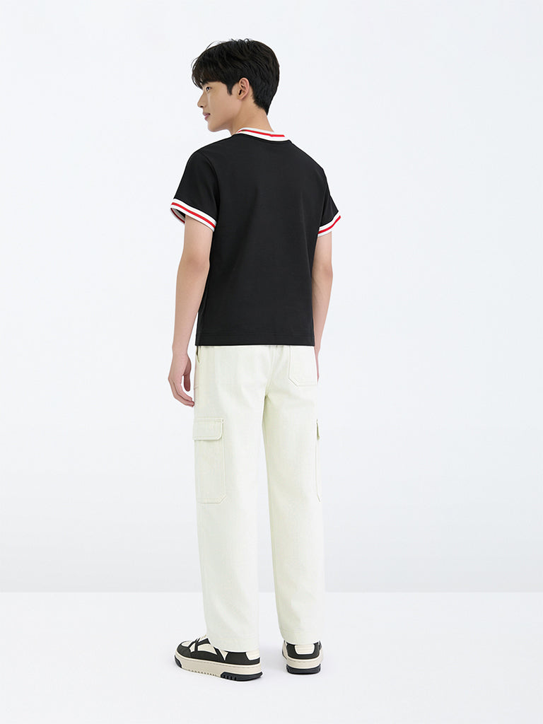 Boys Off-White Cargo-Style Mid-Rise Cotton Pants