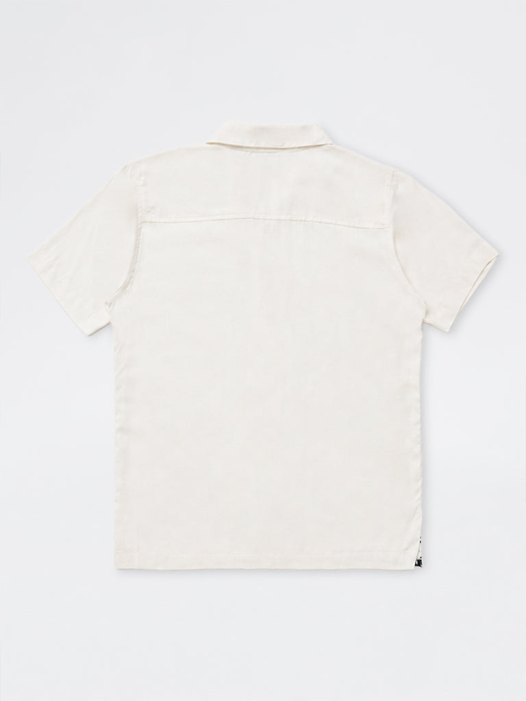 Boys White Printed Shirt