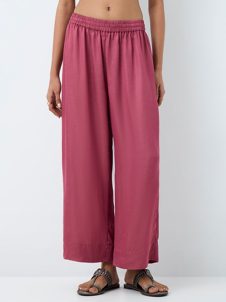 Zuba Pink Solid Pants