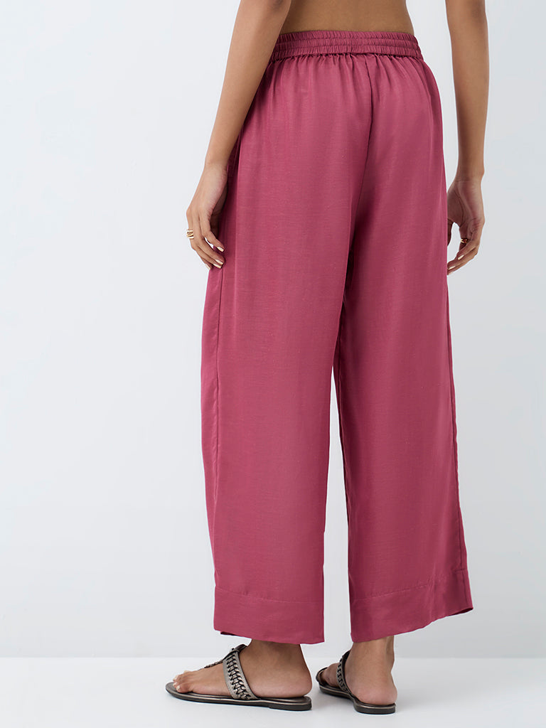 Zuba Pink Solid Pants