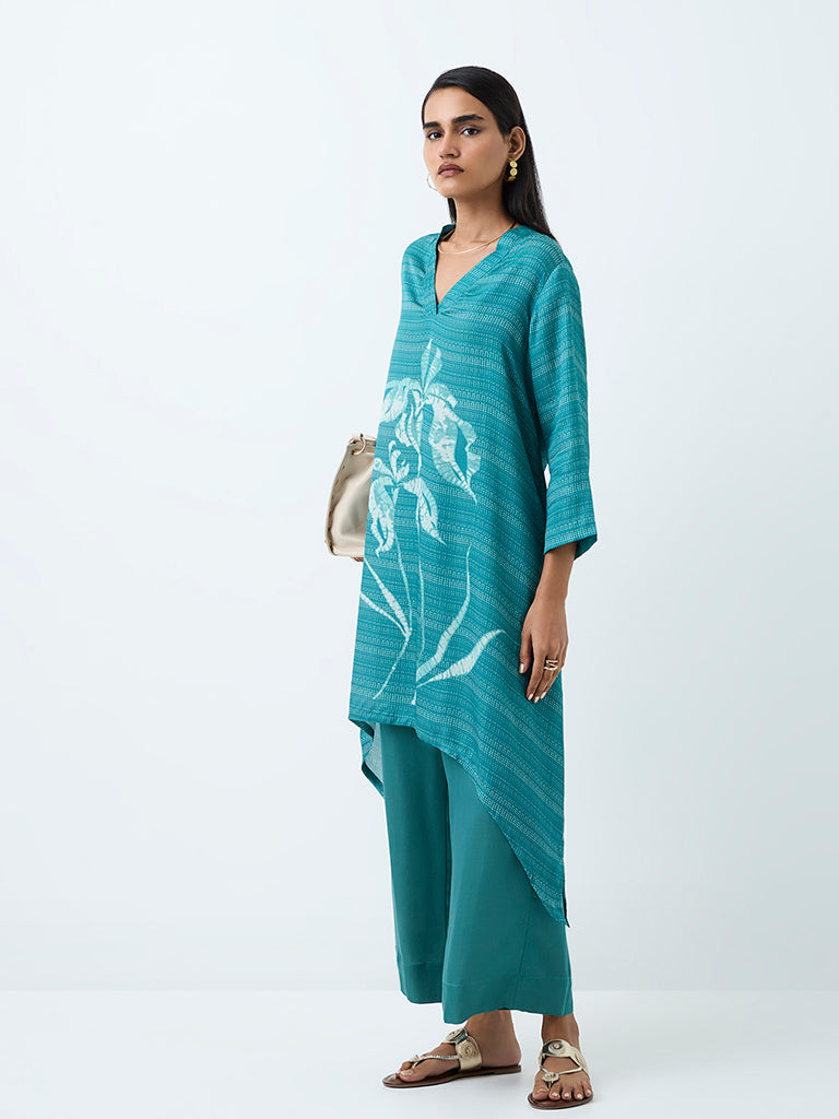 Zuba Teal Solid Pants