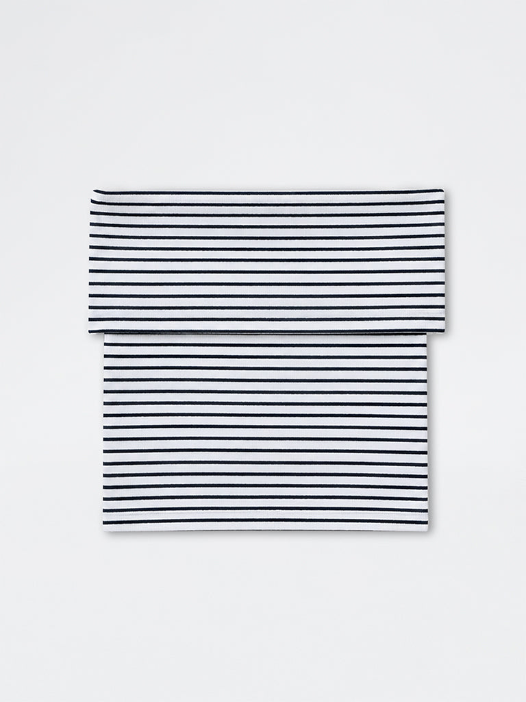 Girls White Striped Off-Shoulder Cotton-Blend Top