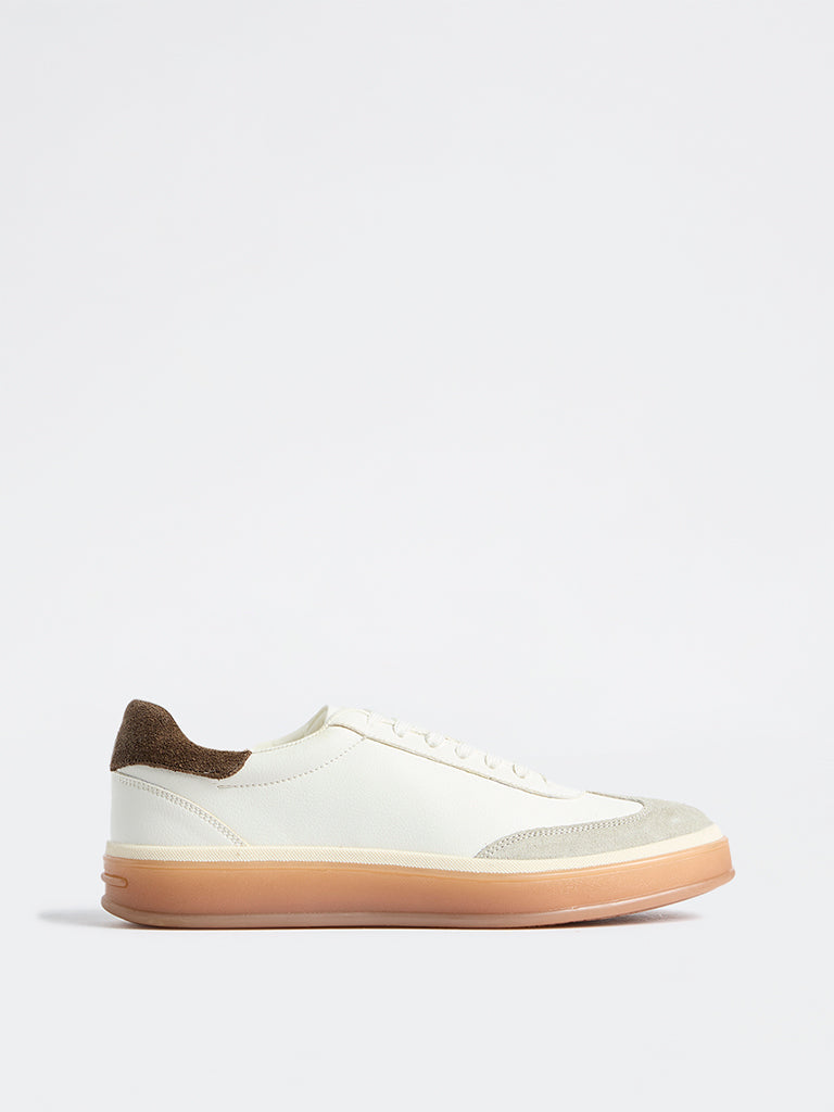 SOLEPLAY Off-White Suede-Detail Lace-Up Sneakers