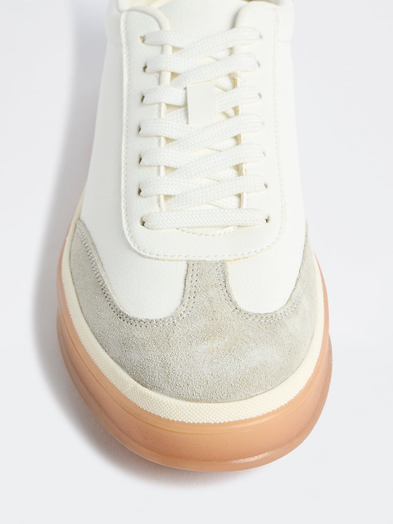 SOLEPLAY Off-White Suede-Detail Lace-Up Sneakers