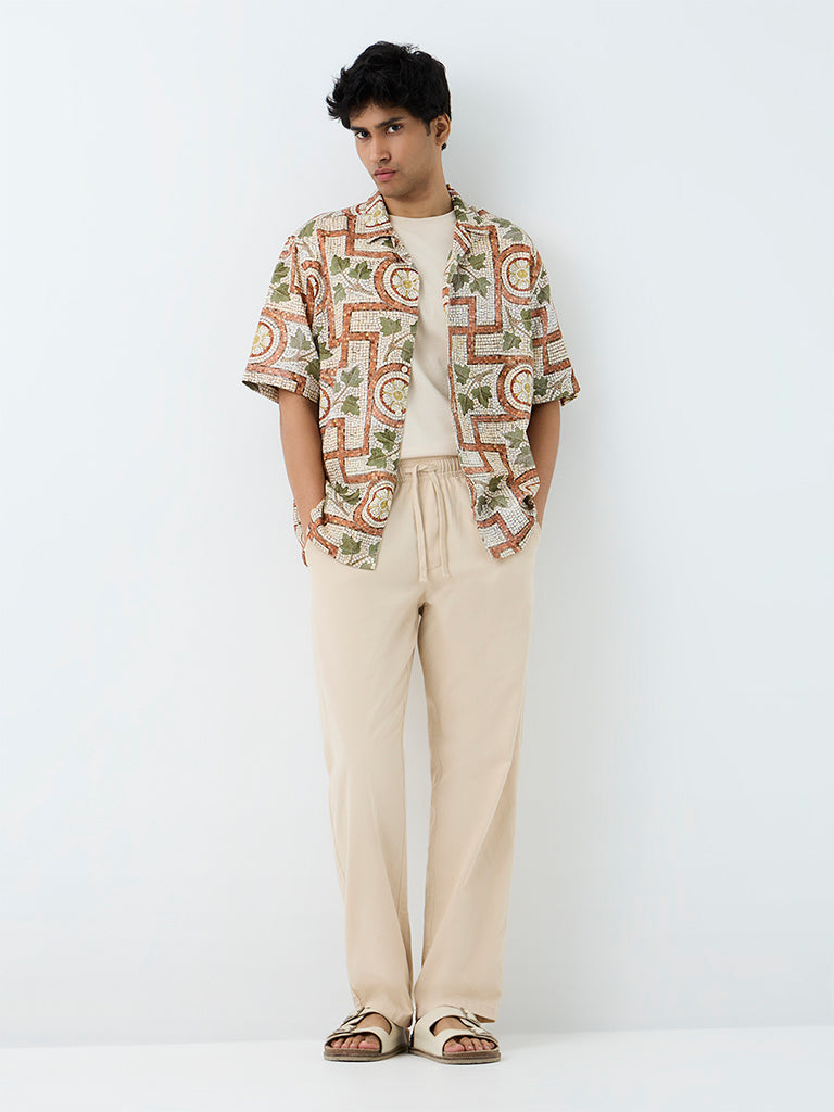 ETA Cream Relaxed-Fit Mid-Rise Cotton Chinos