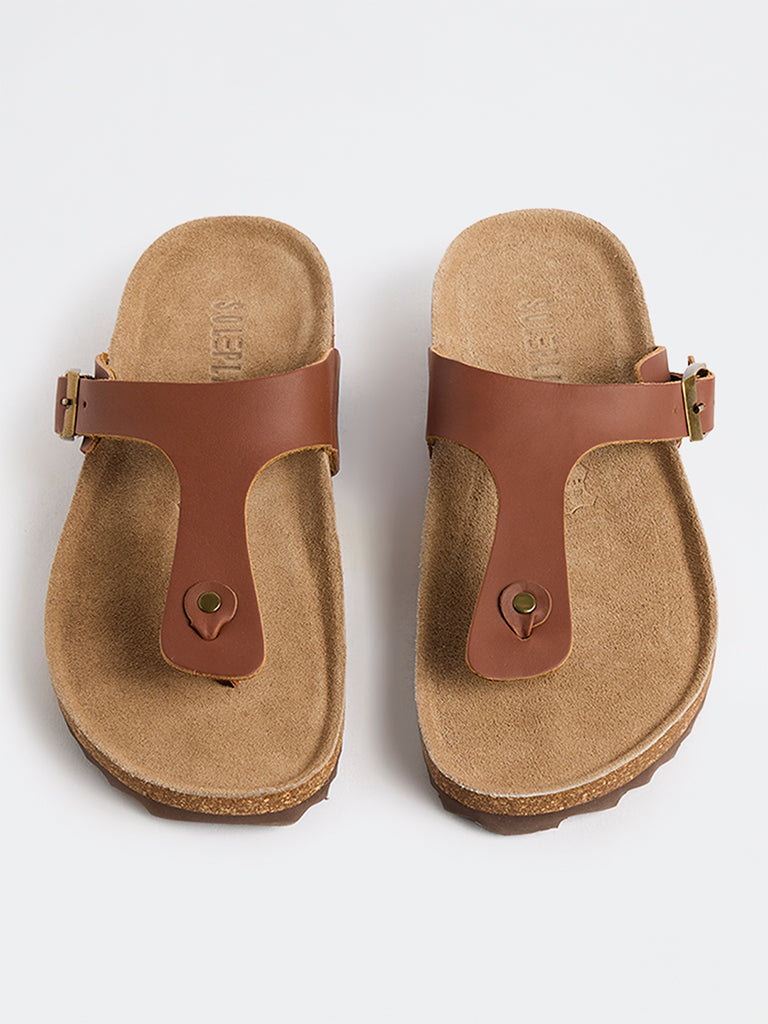 SOLEPLAY Tan Thong-Strap Sandals