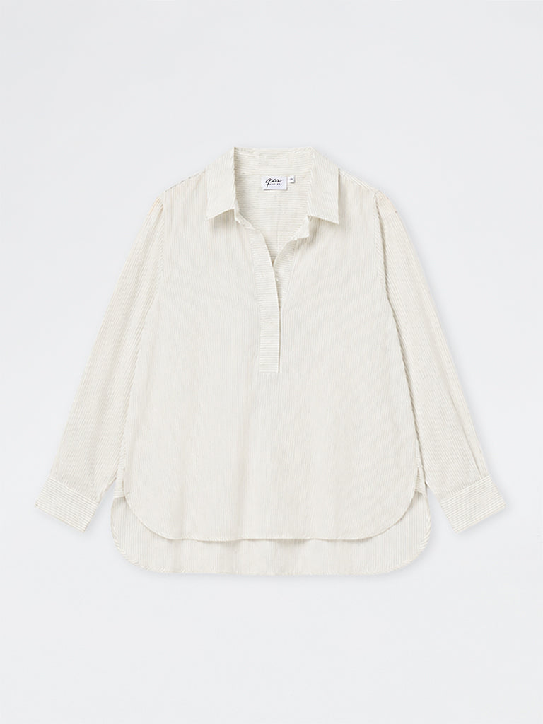 Gia Ivory Striped Blouse