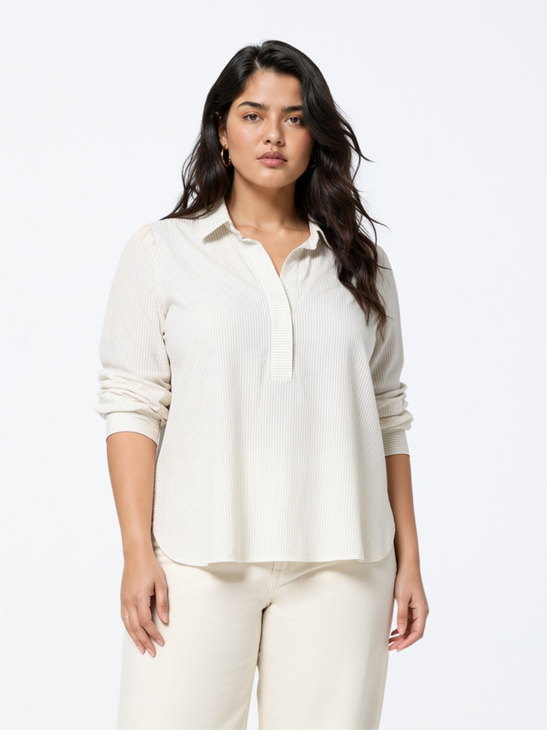 Gia Ivory Striped Blouse