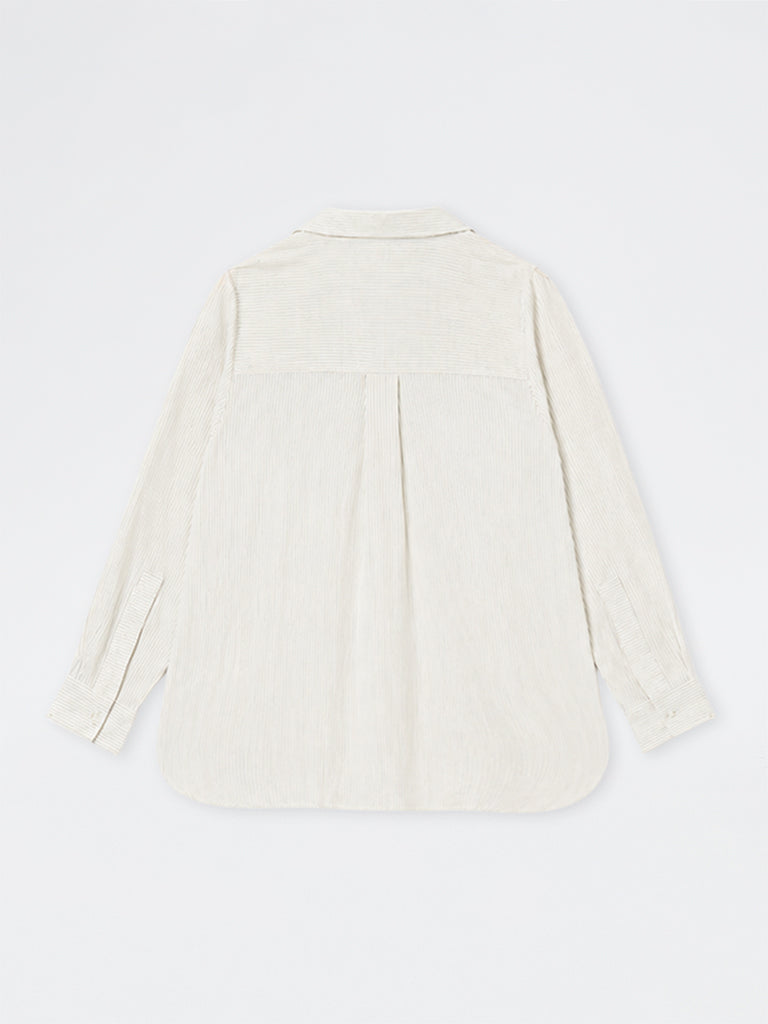 Gia Ivory Striped Blouse