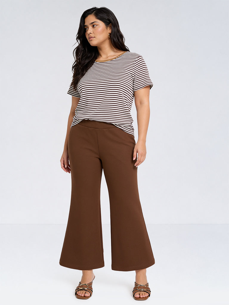 Gia Brown High-Rise Flared Pants