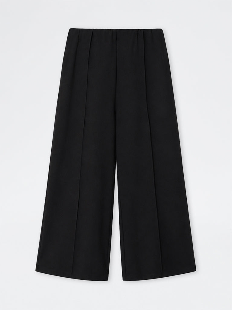 Gia Black Solid High-Rise Trousers