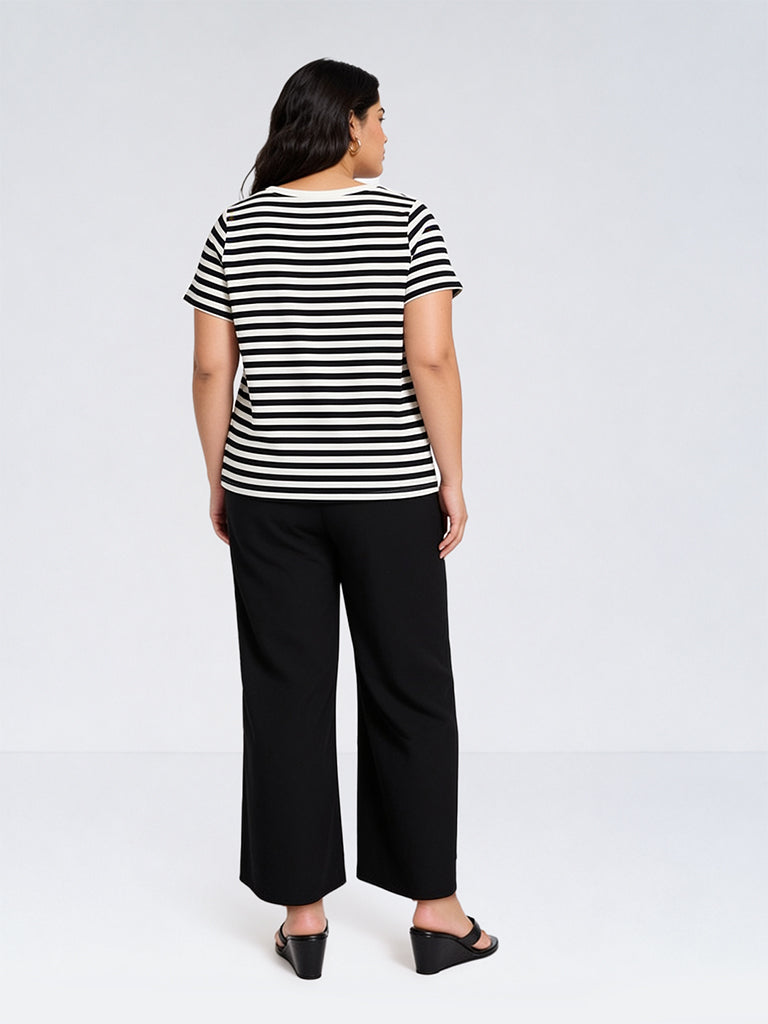 Gia Black Solid High-Rise Trousers