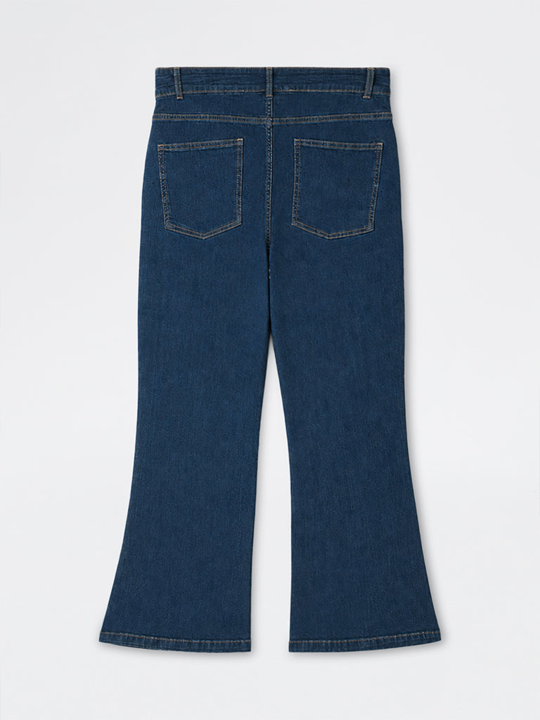 Gia Indigo-Wash High-Waist Flared Fit Jeans