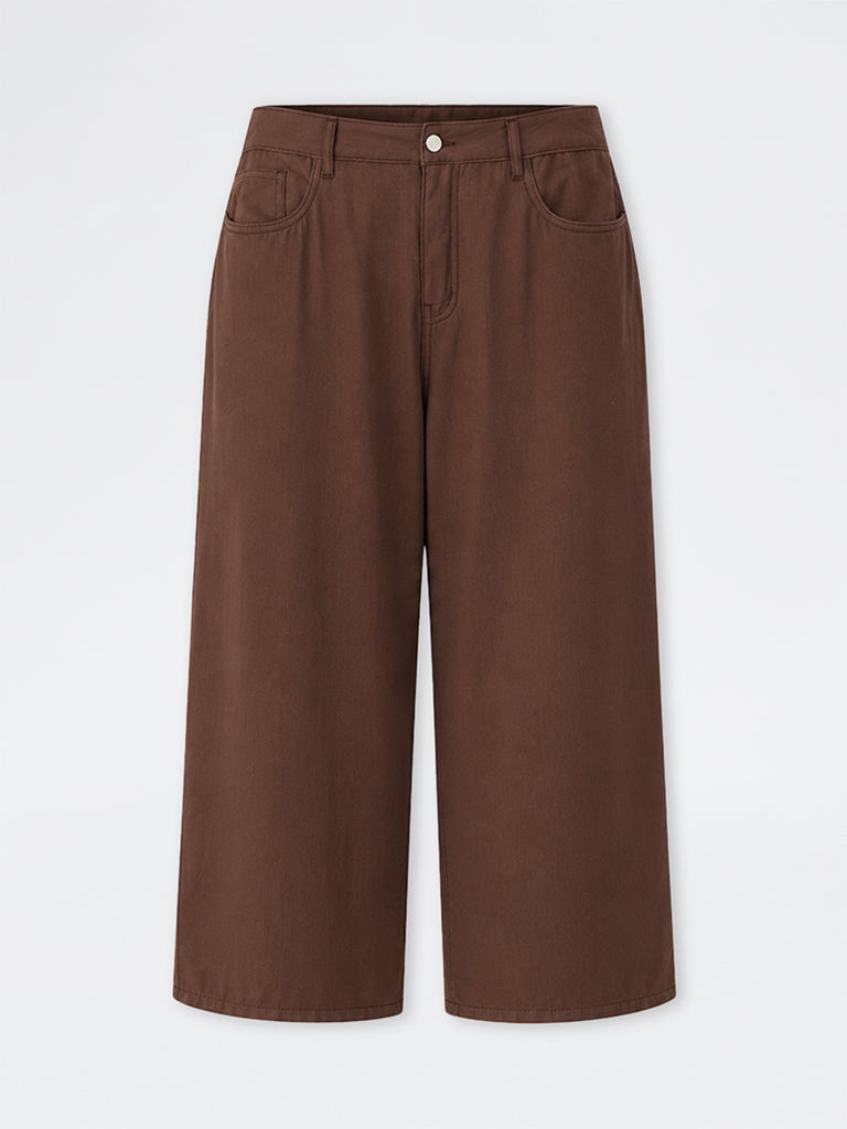 Gia Brown Solid High-Rise Jeans