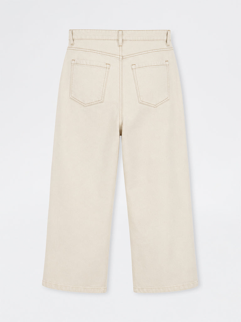 Gia Beige Straight-Fit Jeans
