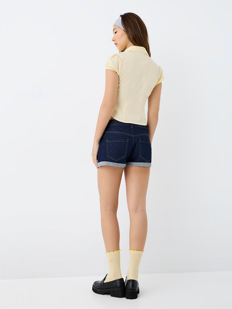 Nuon Yellow Solid Blouse