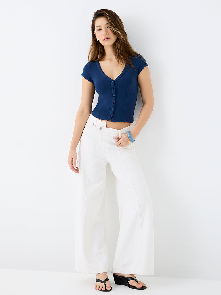 Nuon Dark Blue Solid Top