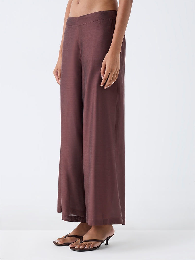 Utsa Brown Solid Pants