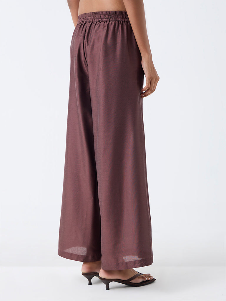 Utsa Brown Solid Pants