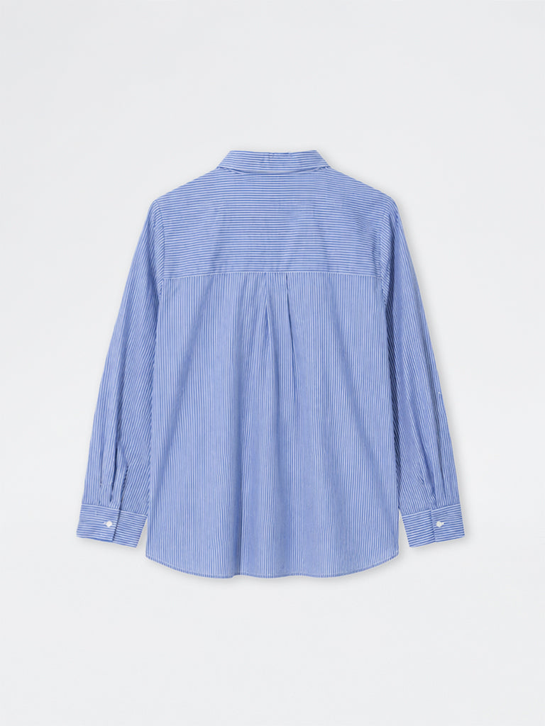Gia Blue Striped Cotton Shirt