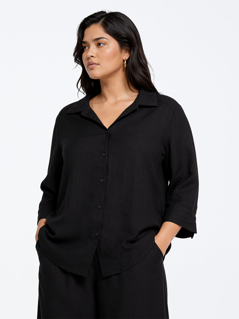 Gia Black Solid Shirt