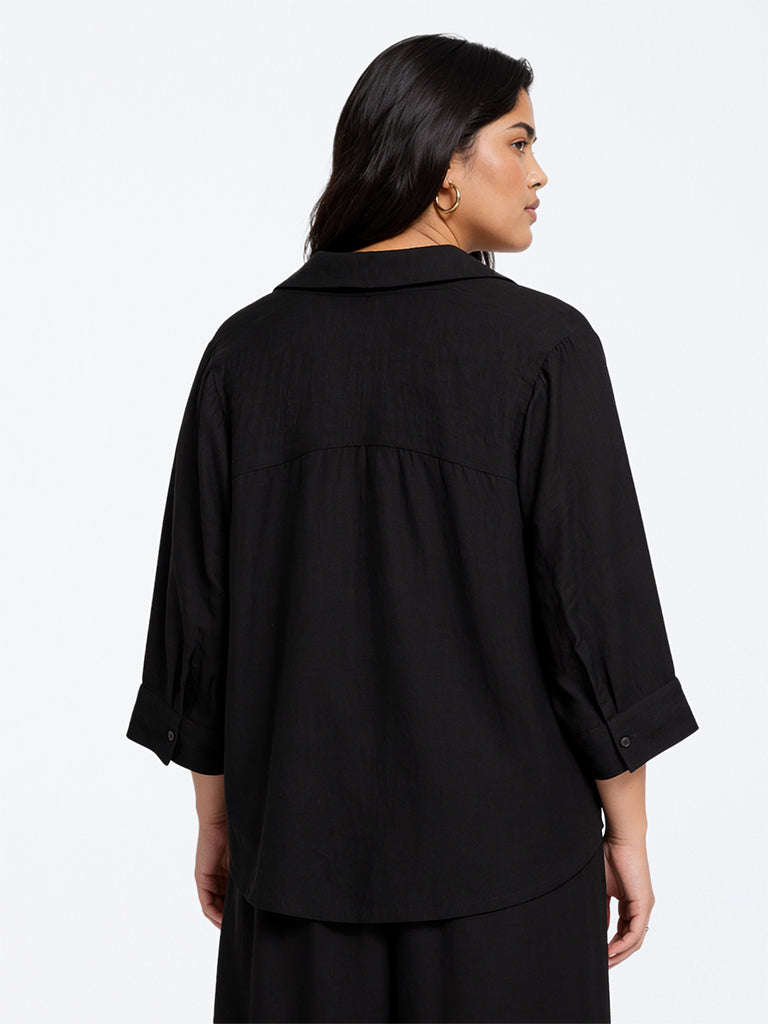 Gia Black Solid Shirt