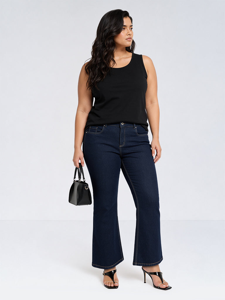 Gia Dark Blue High-Rise Bootcut Jeans
