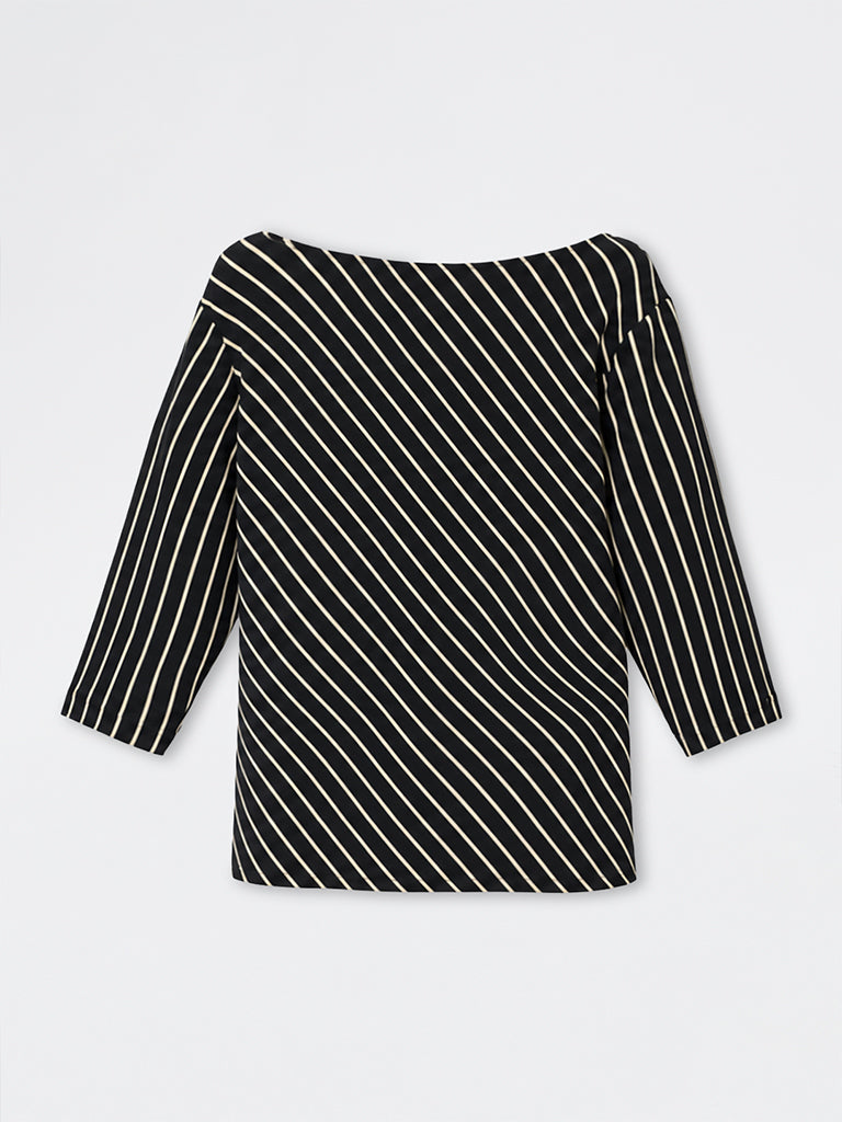 Gia Black Striped Blouse