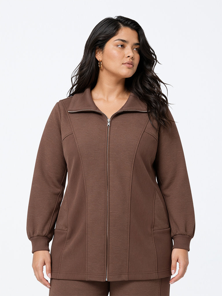 Gia Dark Brown Panelled Jacket