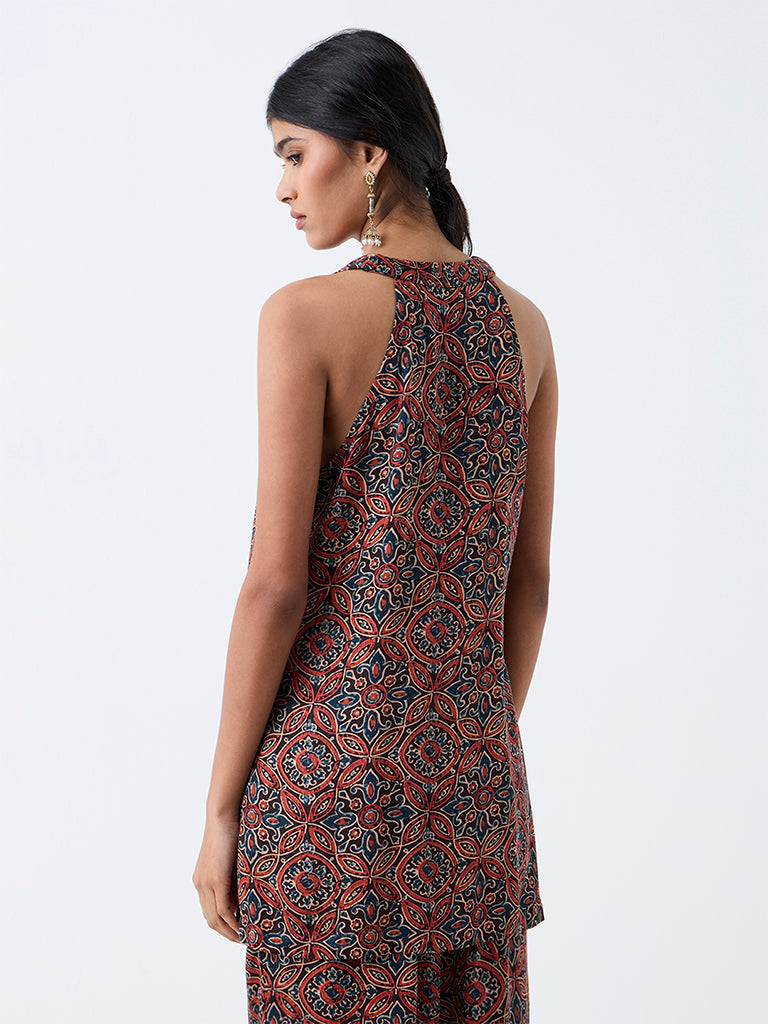 Utsa Red Floral Printed Tunic