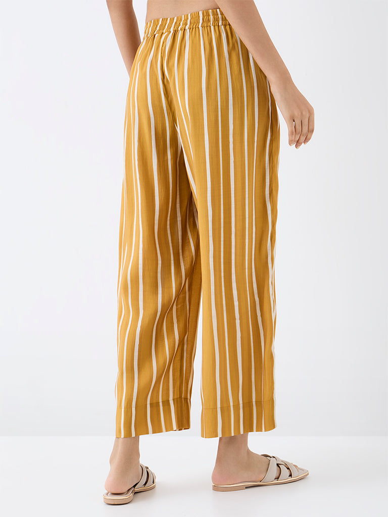 Utsa Yellow Striped Pants