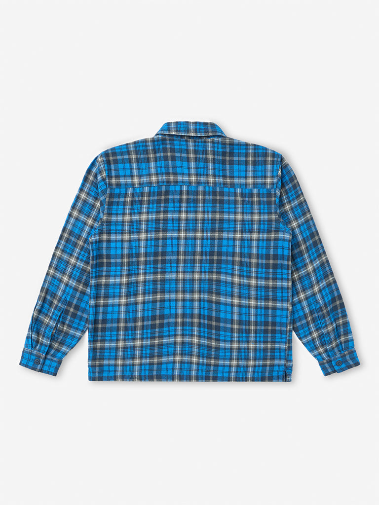Boys Blue Checkered Cotton Shirt
