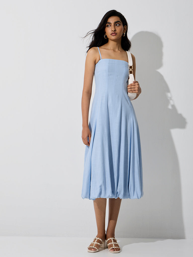 LOV Light Blue Bubble A-Line Dress