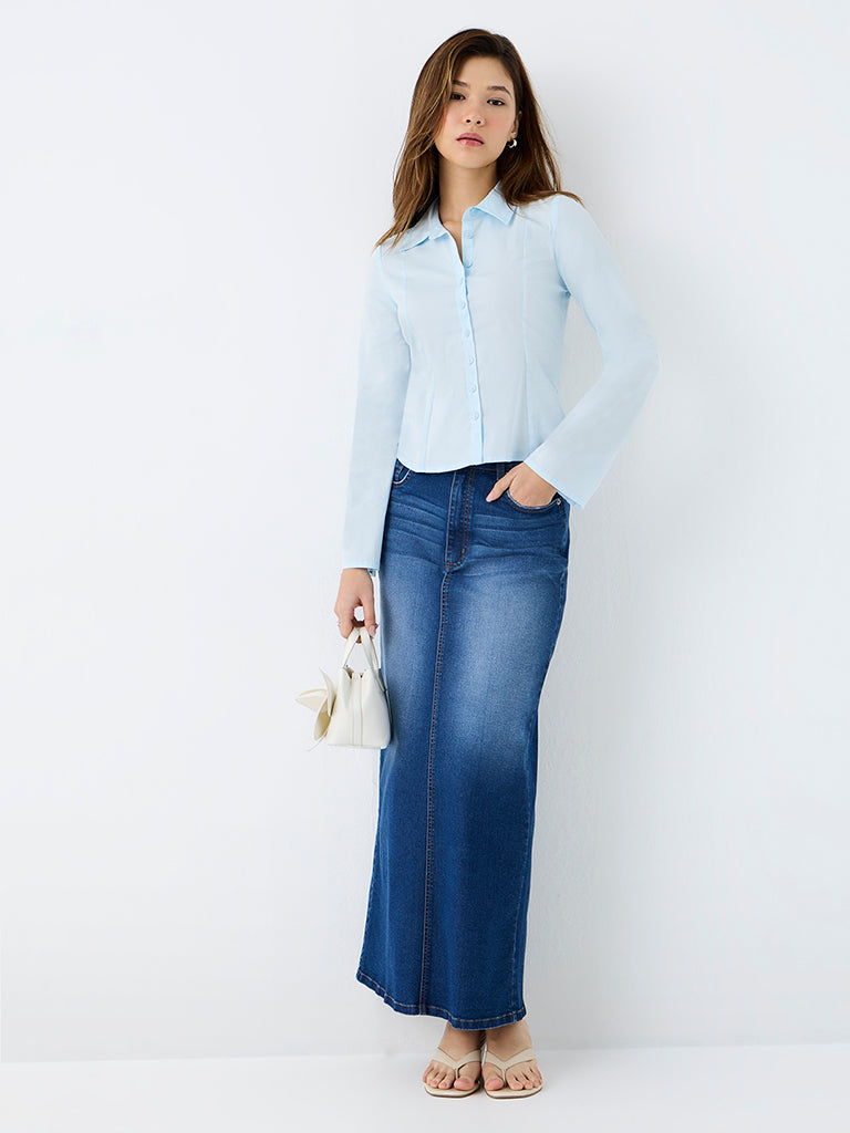 Nuon Light Blue Solid Shirt