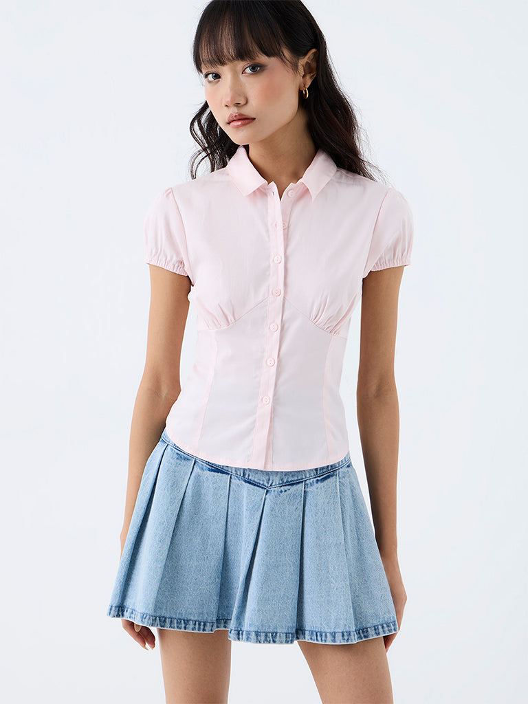 Nuon Light Pink Solid Shirt
