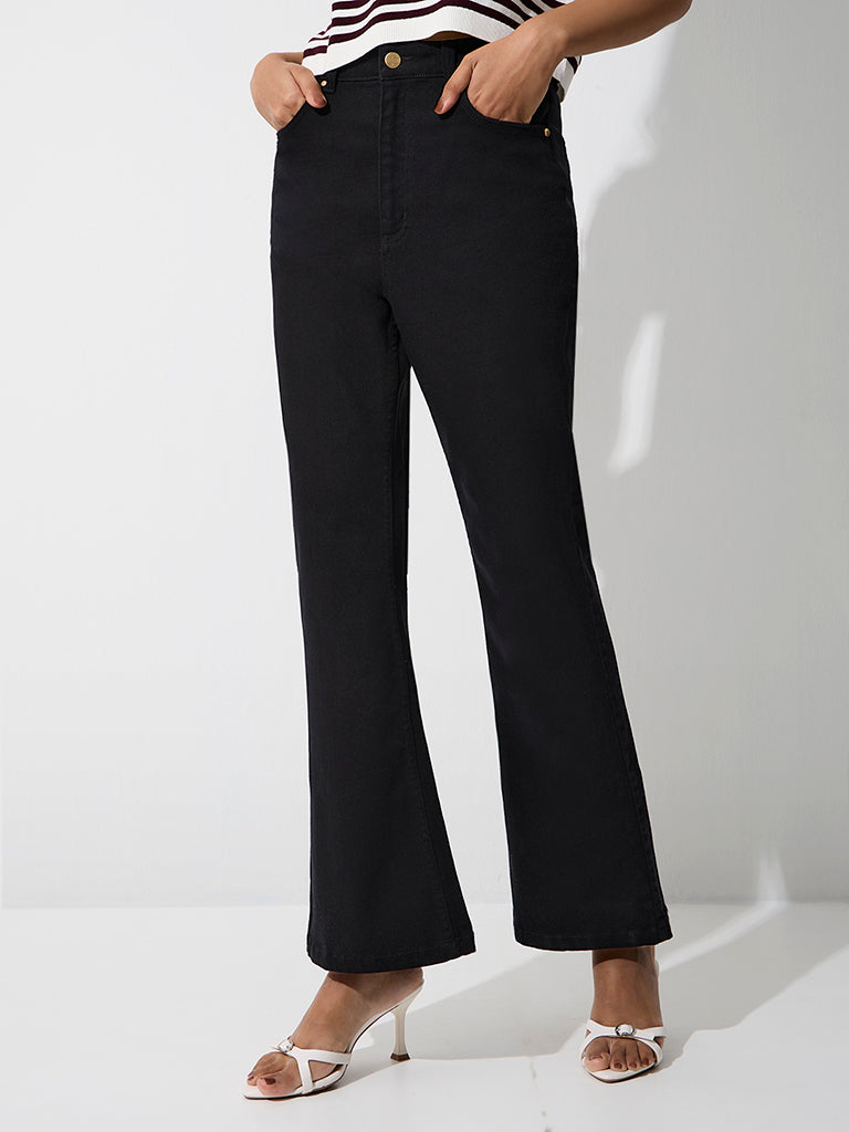 LOV Black High-Rise Flared Jeans