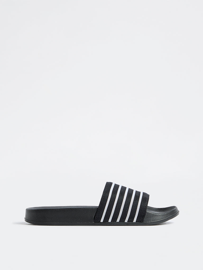 SOLEPLAY Black Striped Pool Slides