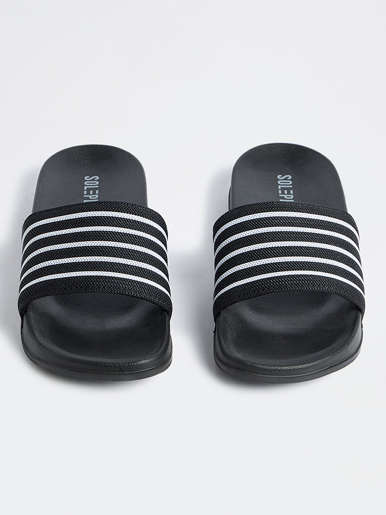 SOLEPLAY Black Striped Pool Slides