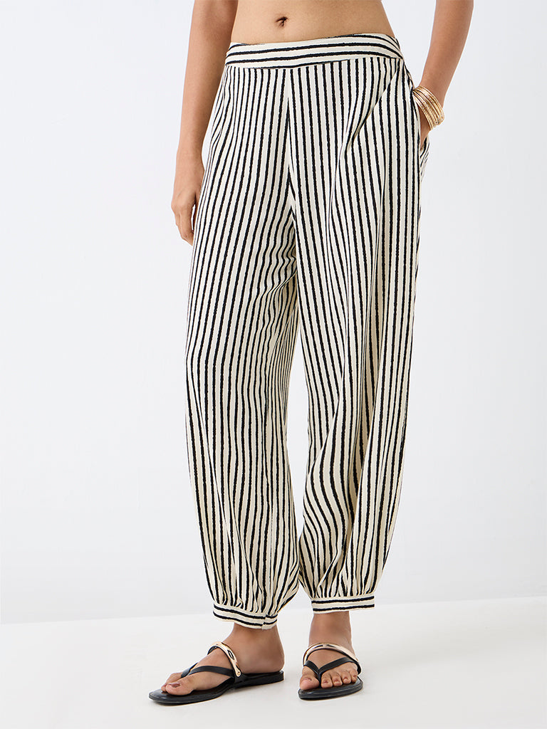 Utsa Multicolour Striped Harem Pants