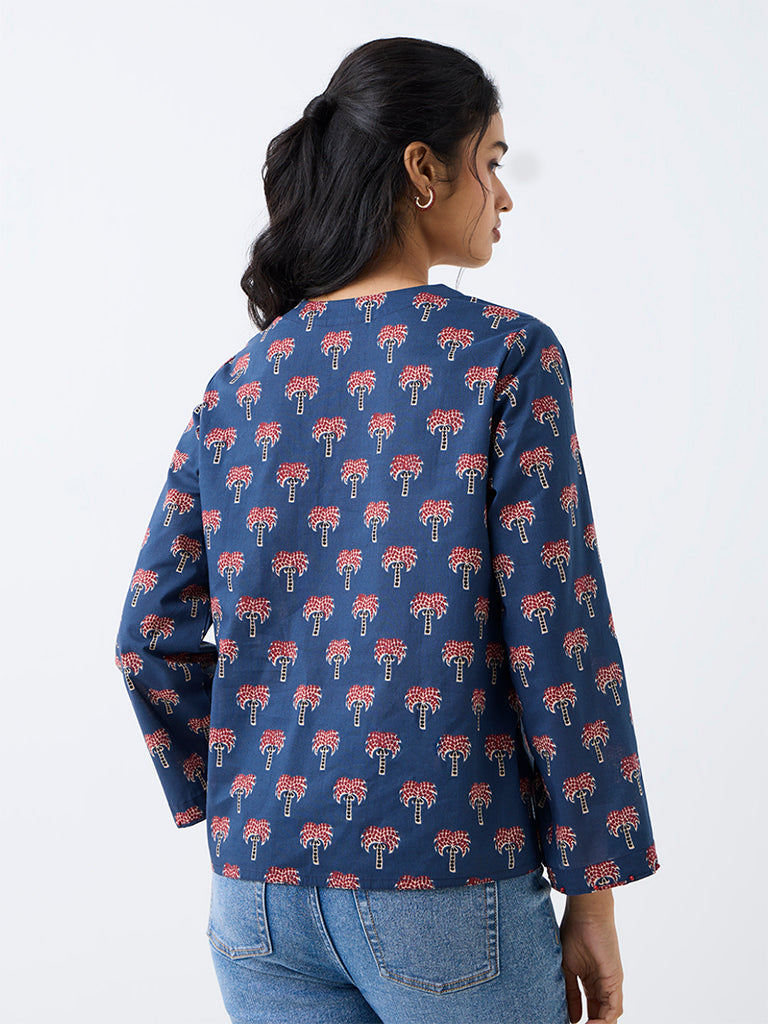 Utsa Indigo Tropical Printed Cotton Tunic