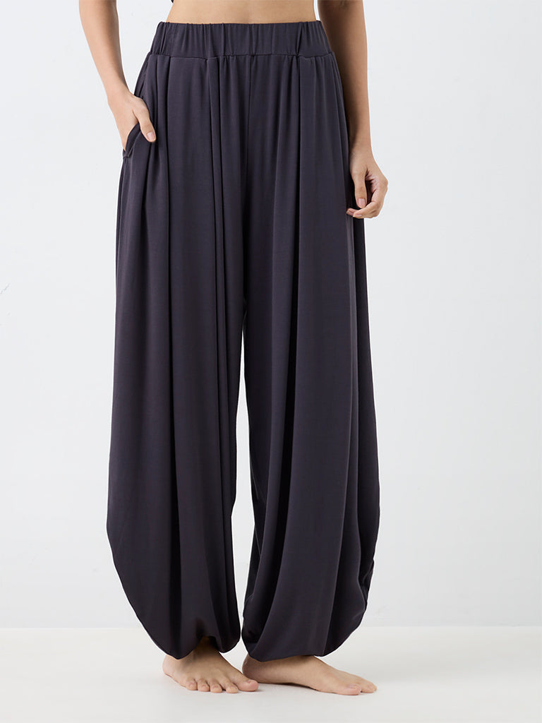Wunderlove Charcoal Solid High-Rise Balloon Pants